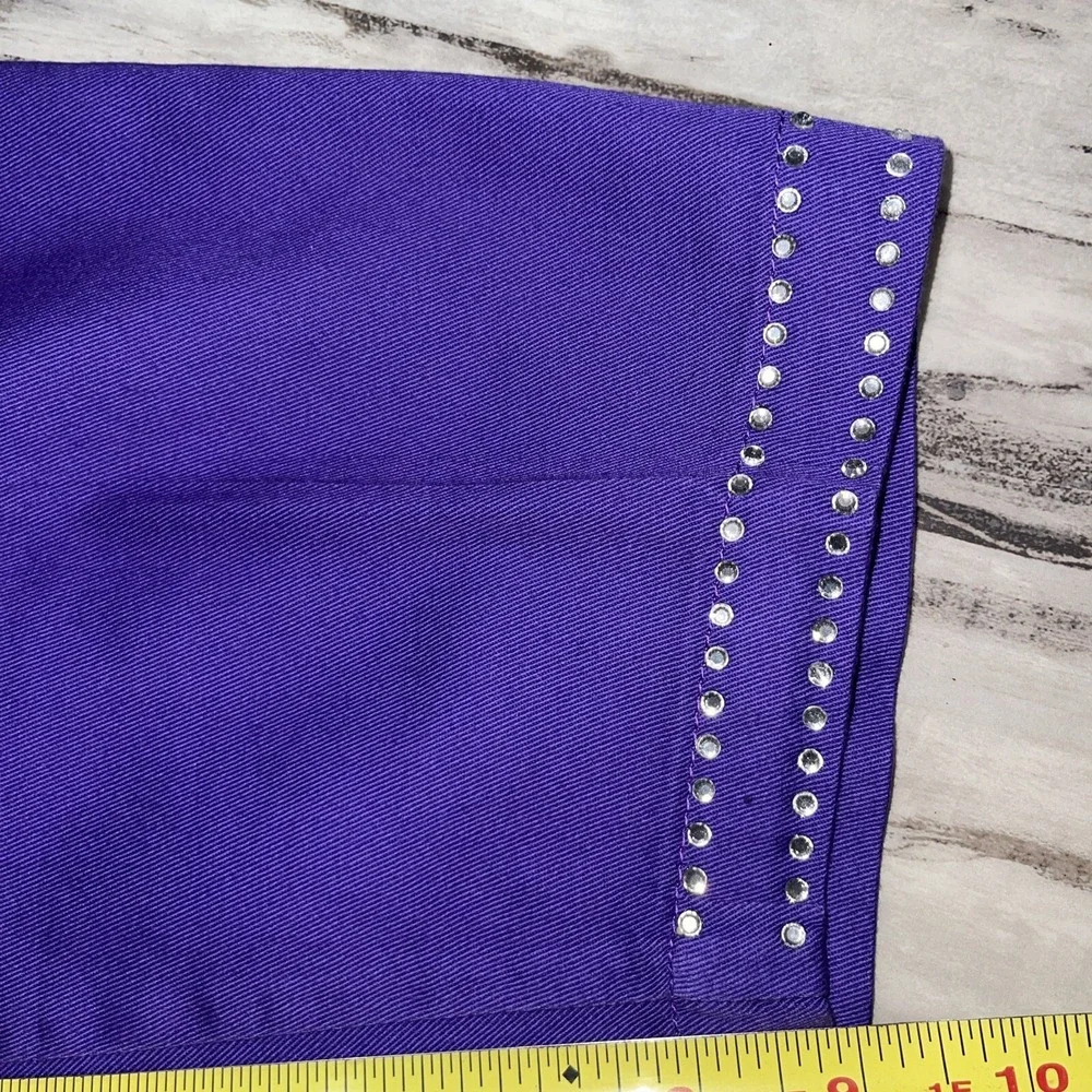 Women's Purple Two-Piece Pantsuit with Stud Accents